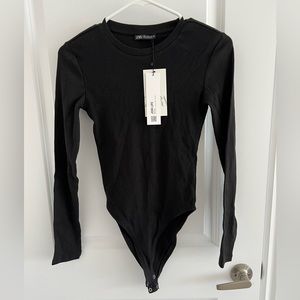 NWT Zara ribbed black bodysuit